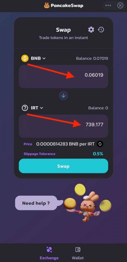 How to buy IRT token with Binance wallet